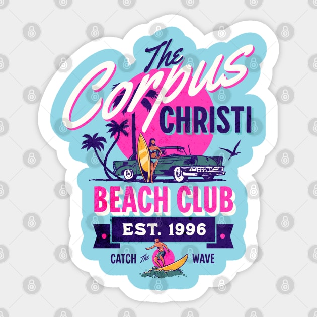 Corpus Christi Beach Club Sticker by TheCraftyDrunkCo